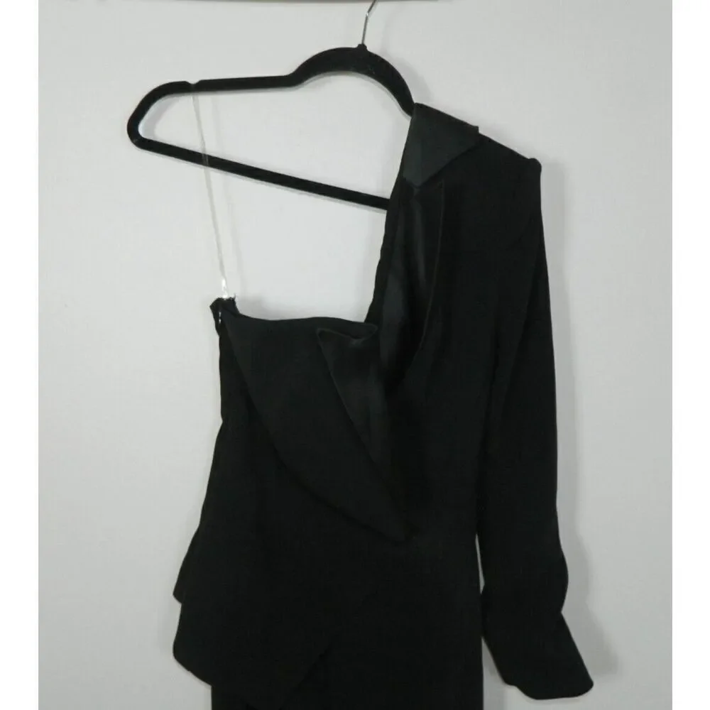 HOUSE OF CB Jumpsuit Size Small Black One‎ Sleeved Rosaria Tuxedo Style